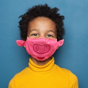 The Piggy AniMask has 3-D ears and a soft muzzle. Lined with a fabric that repels particles. Youth and Adult sizes available.